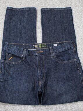 Ariat M5 Rebar Jeans Mens 38x30 Blue Straight Straight Leg DuraStretch Western